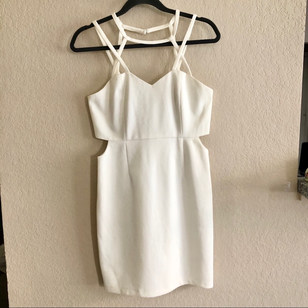 Tea & Cup off white cut out mini dress, large